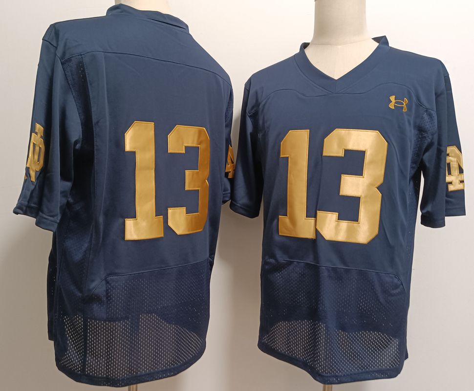 Men Norte Dame Fighting Irish #13 No Name Blue Elite 2025 NCAA Jersey